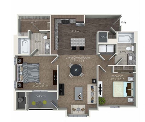 B4 Floor Plan at Andorra Apartments